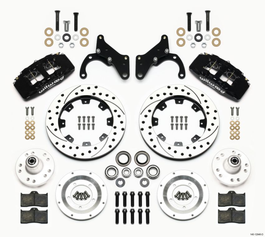 Wilwood 140-12946-D Dynapro 6 Front Hub Kit 12.19in Drilled 69-70 Impala Drum/Disc 69-82 Vette