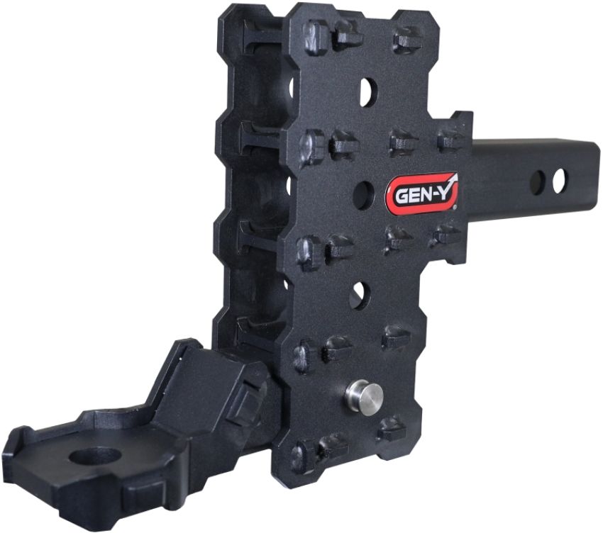GEN-Y Hitch GH-13154X Gen-Y Phantom-X 2in Hollow Shank 4.5in Offset Drop 700lb TW 7K Hitch w/GH-13051X Plat Ball Mount
