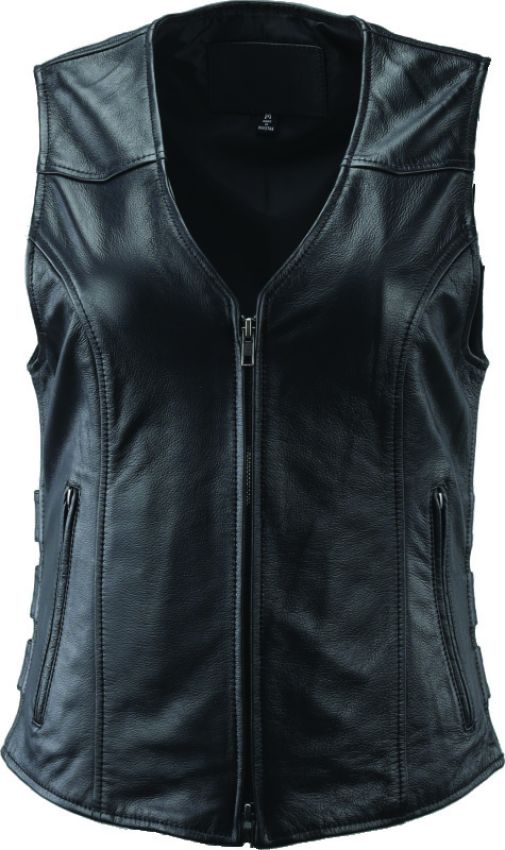 Kuryakyn 094413 Leather By River Road Plains Leather Vest Black Womens - Medium