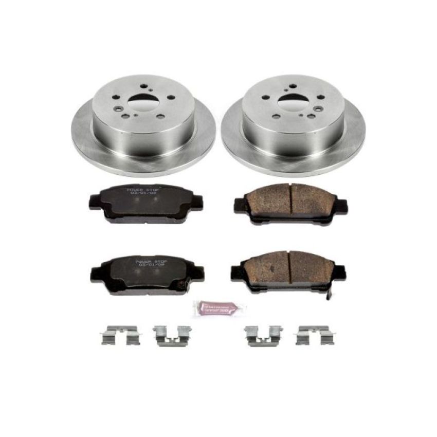 PowerStop KOE5498 OE Stock Replacement Low-Dust Ceramic Brake Pad and Rotor Kit
