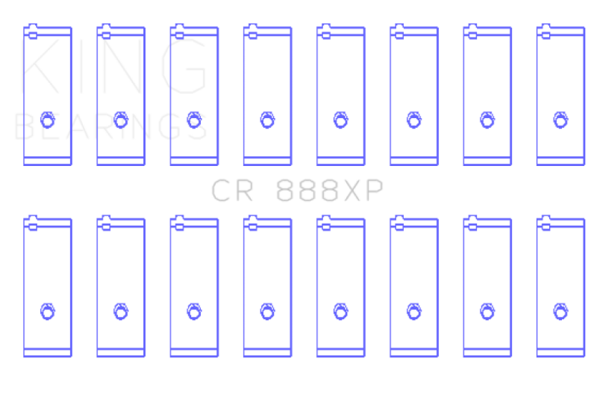 King Engine Bearings CR888XP0.5 Toyota 1Uz-Fe/2Uz-Fe/3Uz-Fe (Size +0.50mm) Connecting Rod Bearing Set
