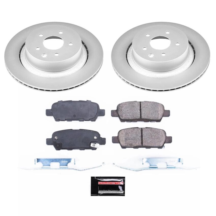 PowerStop CRK9062 Genuine Geomet Coated Rotor and Low-Dust Ceramic Brake Pad Kit