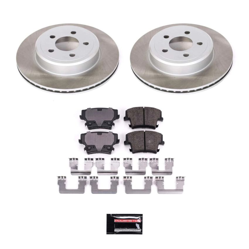 PowerStop SC1720 Semi-Coated Rotor and Low-Dust Ceramic Brake Pad Kit