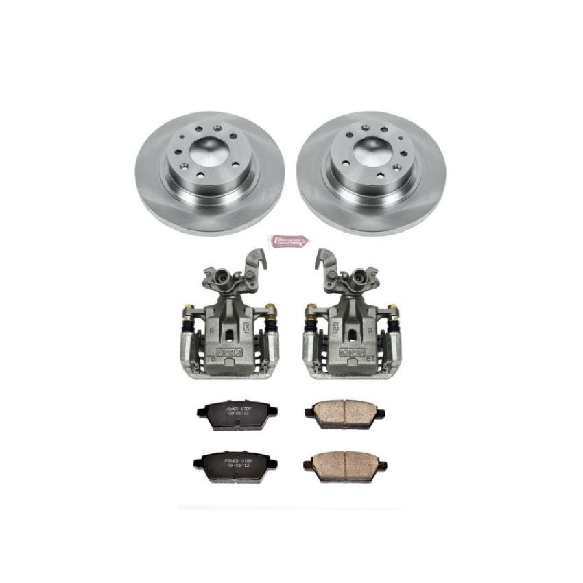 PowerStop KCOE2450 OE Stock Replacement Low-Dust Ceramic Brake Pad, Rotor and Caliper Kit