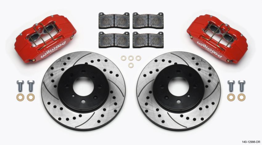 Wilwood 140-12996-DR DPHA Front Caliper & Rotor Kit Drill Red Honda / Acura w/ 262mm OE Rotor