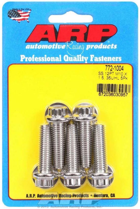 ARP ARP772-1004 S/S Bolt Kit - 12pt. (5) 10mm x 1.5 x 35mm