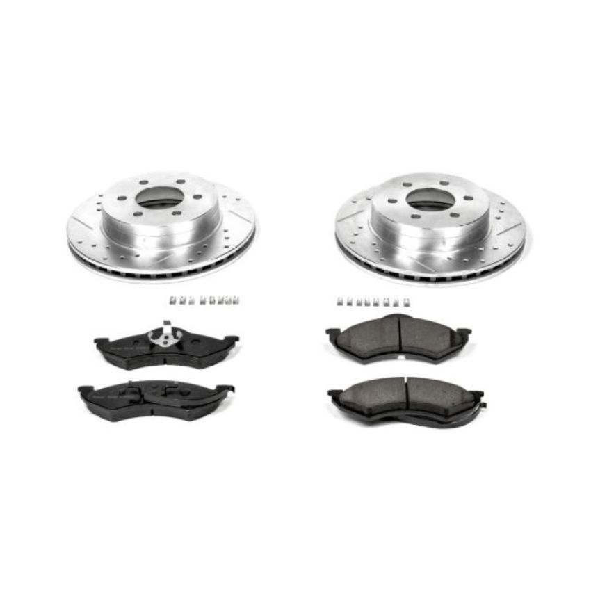 PowerStop K2138 Z23 Daily Driver Carbon-Fiber Ceramic Brake Pad and Drilled & Slotted Rotor Kit