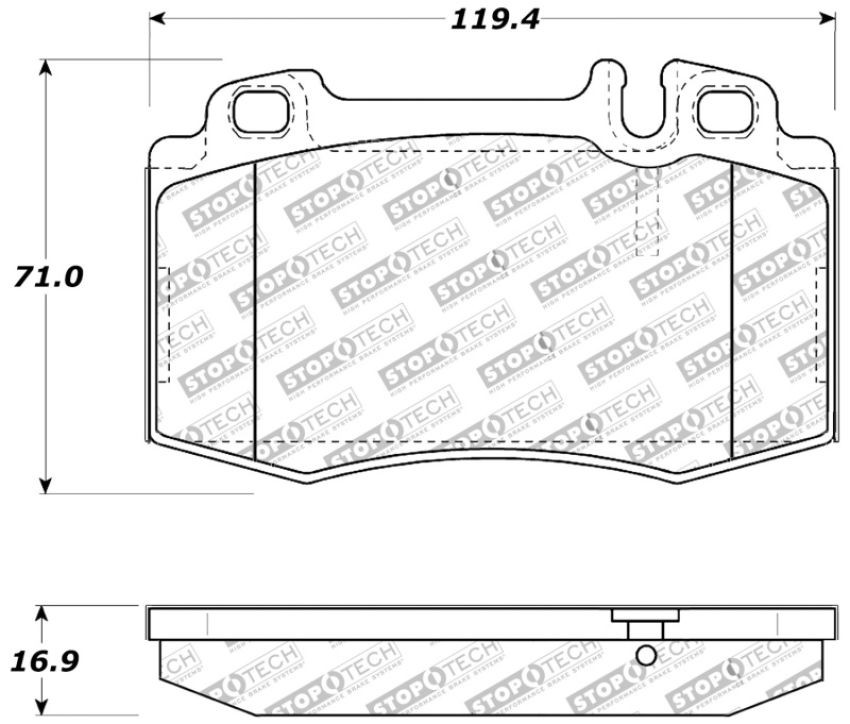 Stoptech 309.08470 Performance 94-12/96 Maserati / Mercedes Benz C/E/ML/S/SL Series Front Brake Pads