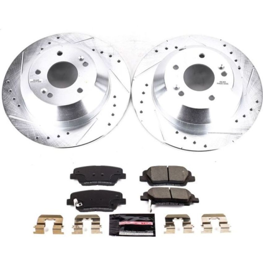 PowerStop K8283 Z23 Daily Driver Carbon-Fiber Ceramic Brake Pad and Drilled & Slotted Rotor Kit