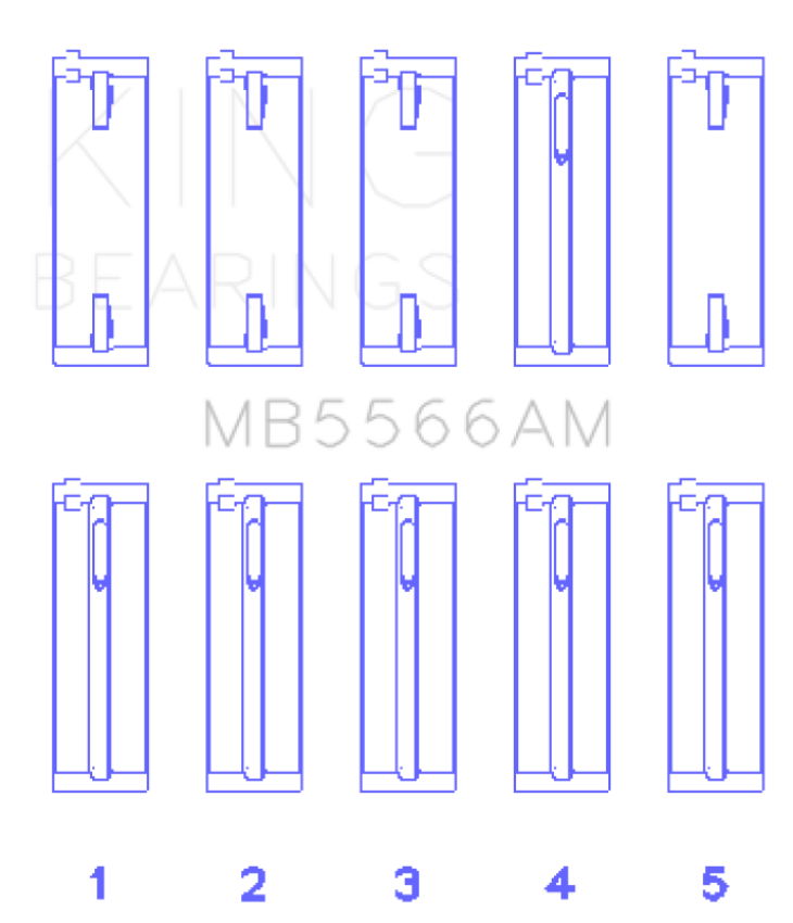 King Engine Bearings MB5566AM King Audi A4 1.8L AEB (Size STD) Main Bearing Set