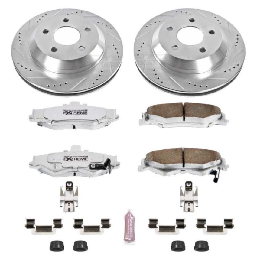 PowerStop K1568-26 Z26 Street Performance Ceramic Brake Pad and Drilled & Slotted Rotor Kit