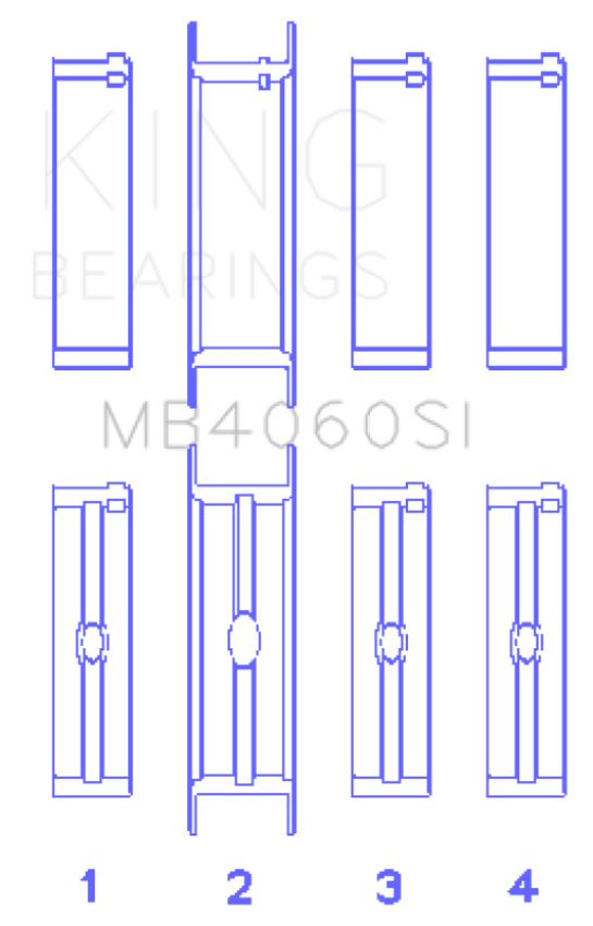 King Engine Bearings MB4060SI0.75 Chrysler CAravan 201Ci V6 Ohv (Size +0.75mm) Main Bearing Set