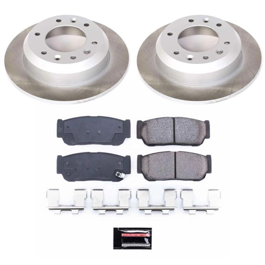 PowerStop SC5907 Semi-Coated Rotor and Low-Dust Ceramic Brake Pad Kit