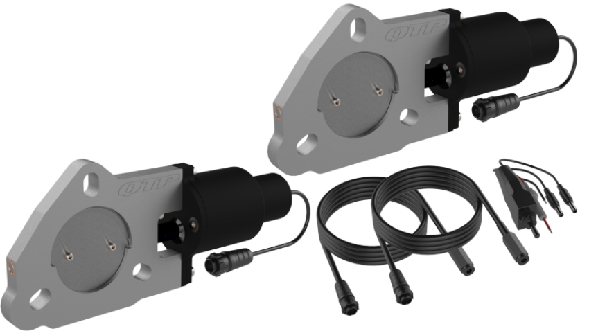 QTP QTEC50 2.5in Bolt-On QTEC Dual Electric Cutout Valves - Pair