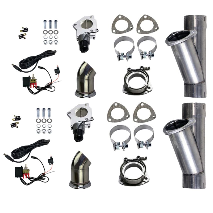 Granatelli Motor Sports 303525D Electronic Exhaust Cutout Systems - Aluminized Mild Steel - Slip Fit
