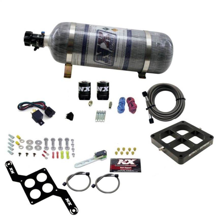 Nitrous Express 63070-12 DOMINATOR SINGLE ENTRY BILLET CROSSBAR STAGE 6, (50-300HP) W/ COMPOSITE BOTTLE