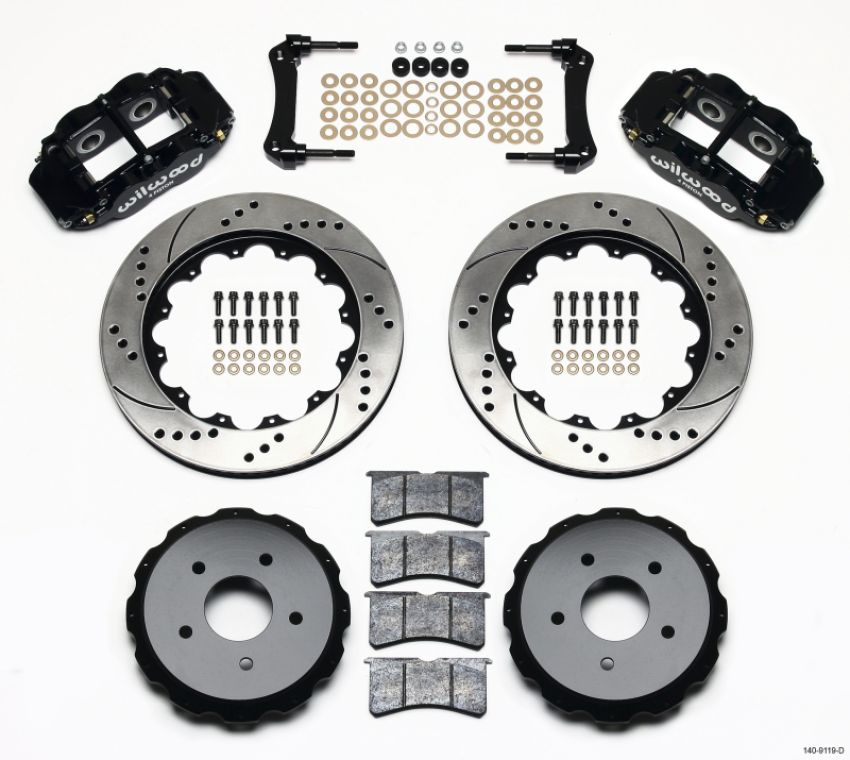 Wilwood 140-9119-D Narrow Superlite 4R Rear Kit 14.00in Drilled 97-04 Corvette C5/Z06 05-13 C6