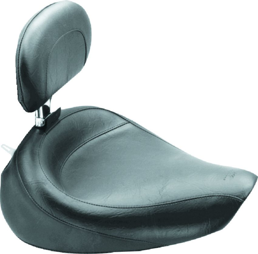 Mustang Motorcycle 79129 Mustang 91-05 Harley Dyna Wide Touring Solo Seat w/Driver Backrest - Black