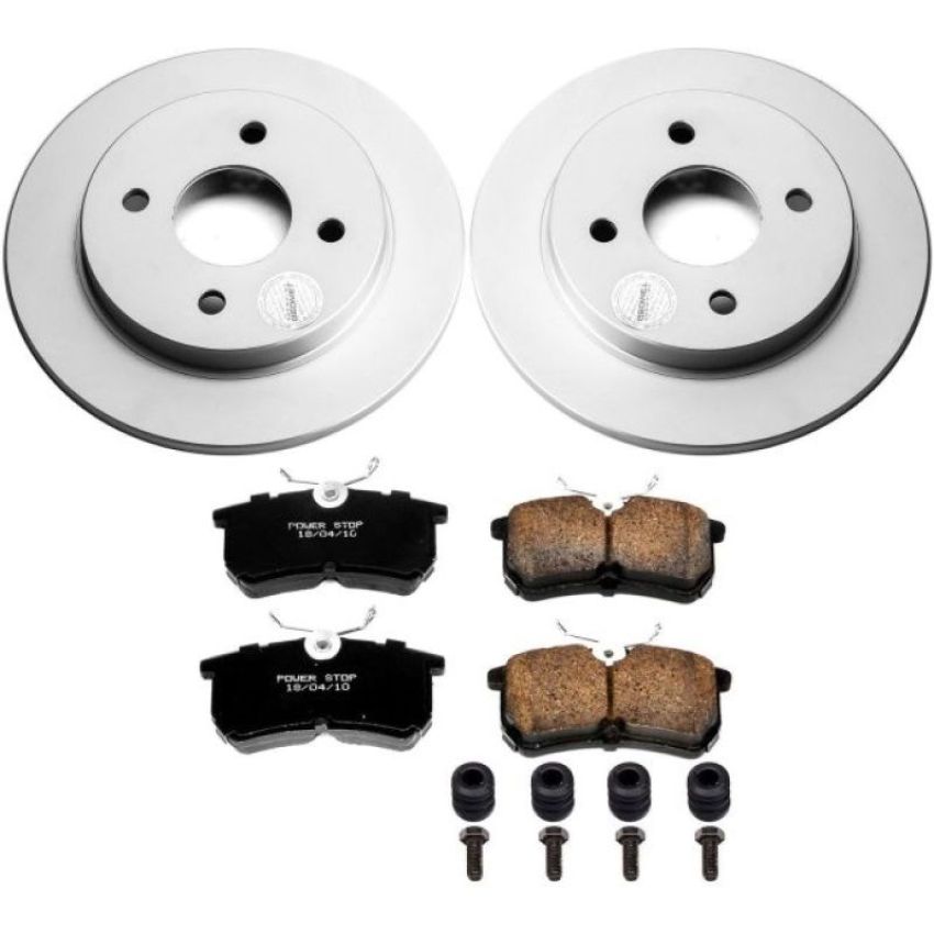 PowerStop CRK1363 Genuine Geomet Coated Rotor and Low-Dust Ceramic Brake Pad Kit