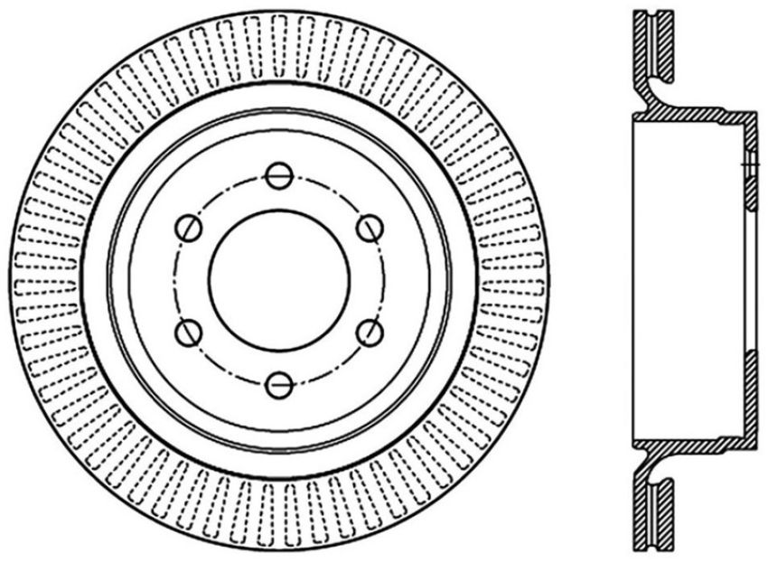 StopTech 12-14 Ford F-150 w/ 6 Lug Rear Left Slotted Sport Cryo Brake Rotor