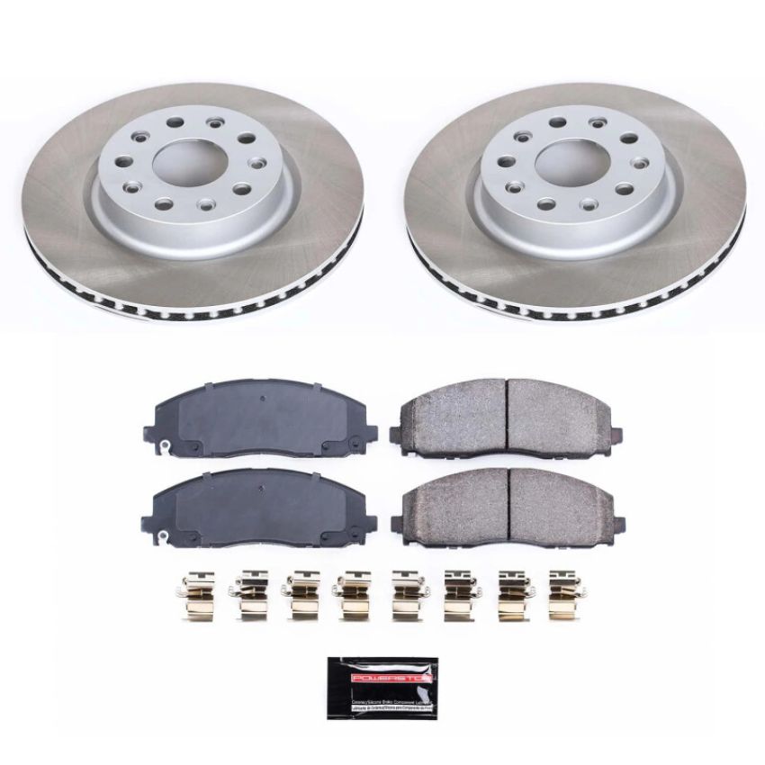 PowerStop SC7941 Semi-Coated Rotor and Low-Dust Ceramic Brake Pad Kit