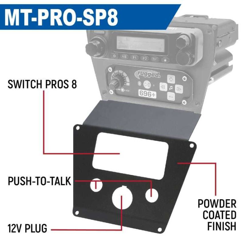 Rugged Radios MT-PRO-SP12 Polaris RZR PRO XP/Turbo R/PRO R Dash Mount Radio and Intercom - Switch Pros 12