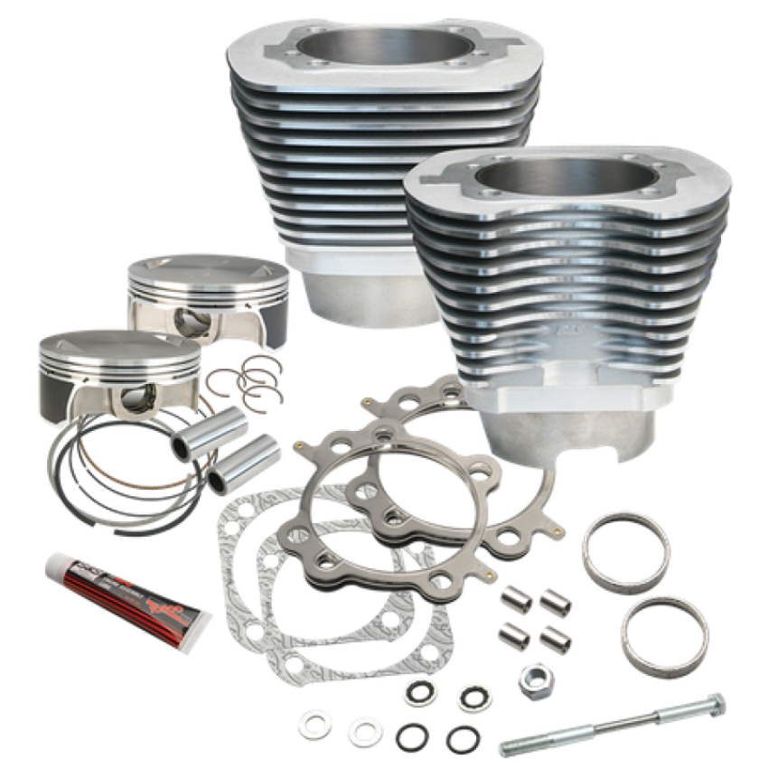 S&S Cycle 910-0213 07-17 BT 117in Big Bore Cylinder Kit - Silver