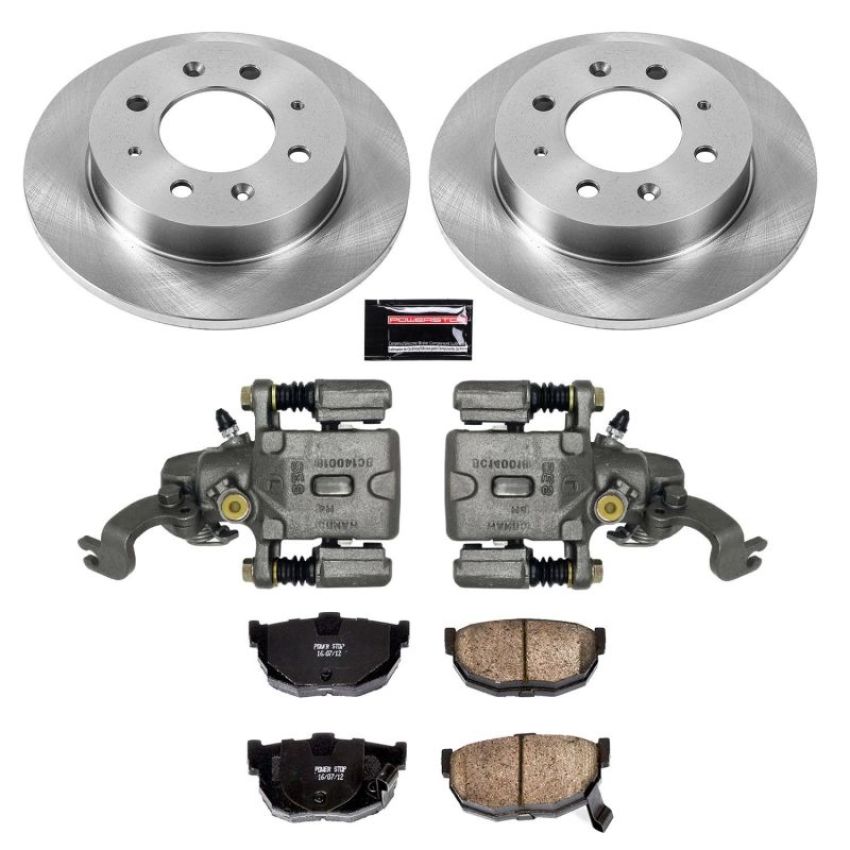 PowerStop KCOE5905 OE Stock Replacement Low-Dust Ceramic Brake Pad, Rotor and Caliper Kit