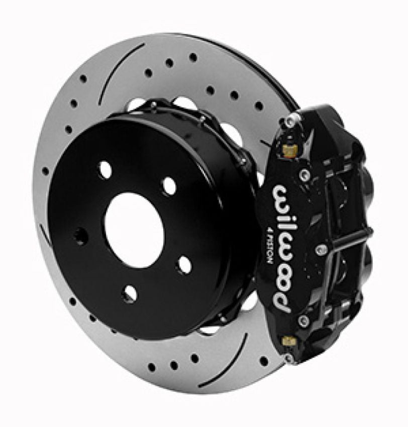 Wilwood 140-16179-D 2020+ Jeep Gladiator Narrow Superlite 4R Rear Drill & Slot. Brake Kit 14.00in Black w/ Lines