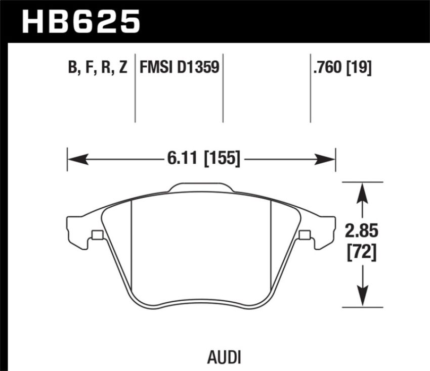 Hawk Performance HB625F.760 HPS Disc Brake Pad