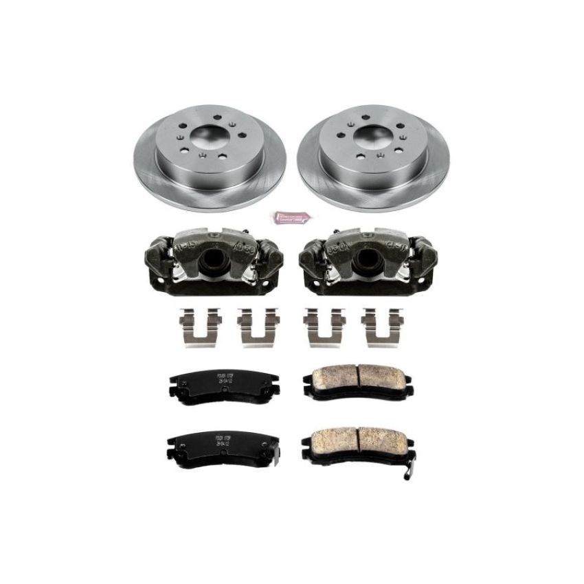 PowerStop KCOE1440 OE Stock Replacement Low-Dust Ceramic Brake Pad, Rotor and Caliper Kit