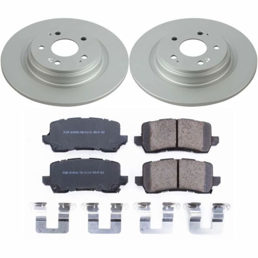 PowerStop CRK7901 Genuine Geomet Coated Rotor and Low-Dust Ceramic Brake Pad Kit
