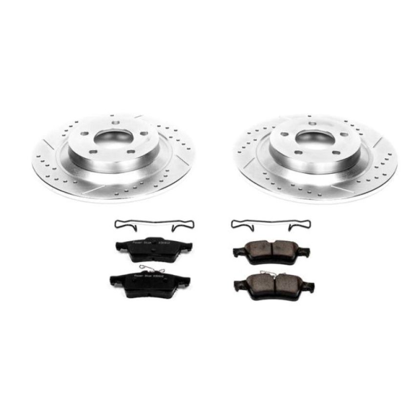 PowerStop K5842 Z23 Daily Driver Carbon-Fiber Ceramic Brake Pad and Drilled & Slotted Rotor Kit