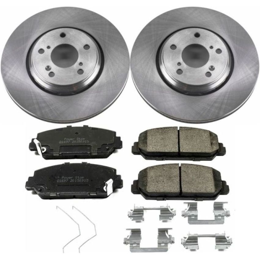 PowerStop KOE7347 OE Stock Replacement Low-Dust Ceramic Brake Pad and Rotor Kit