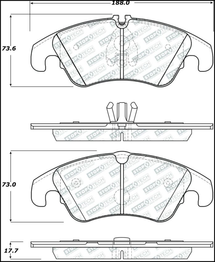 Stoptech 305.13220 Street Select 08-17 Audi A5 Front Brake Pads