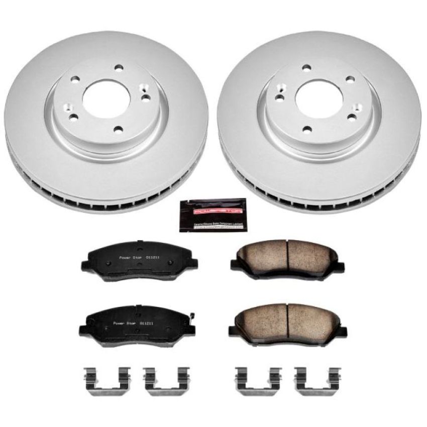 PowerStop CRK4665 Genuine Geomet Coated Rotor and Low-Dust Ceramic Brake Pad Kit