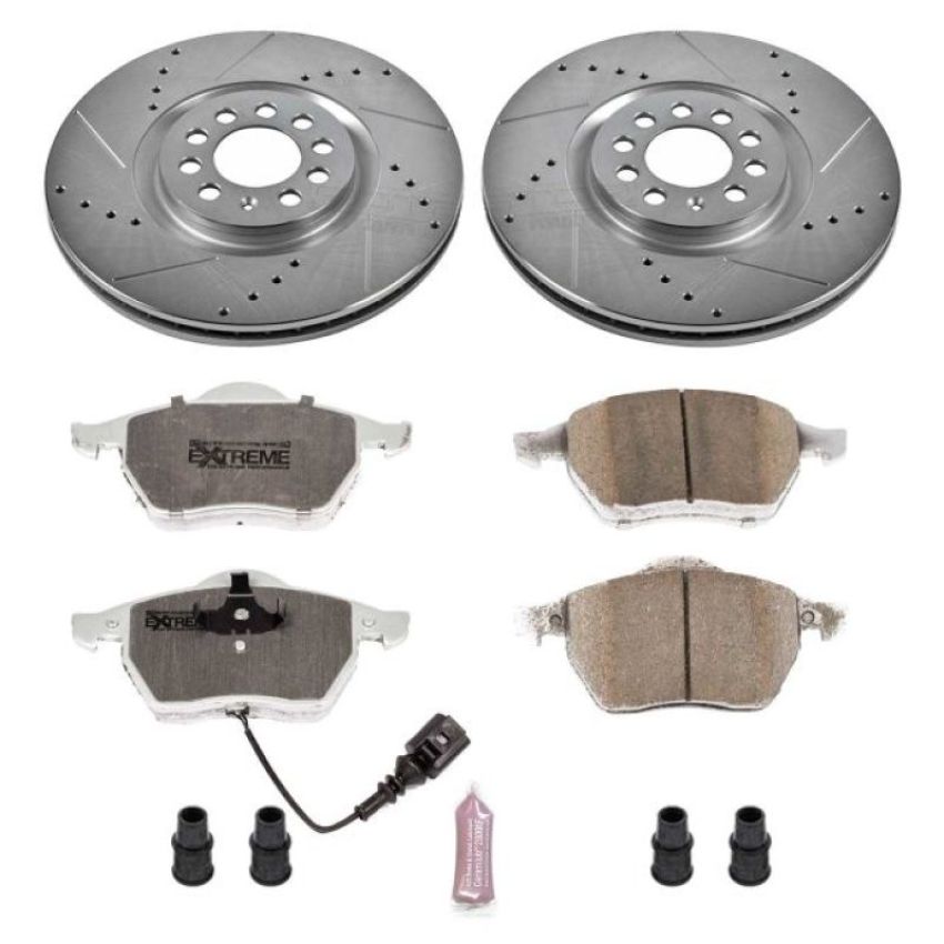 PowerStop K914-26 Z26 Street Performance Ceramic Brake Pad and Drilled & Slotted Rotor Kit