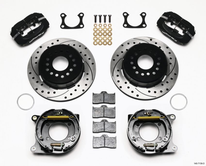 Wilwood 140-7139-D Forged Dynalite P/S Park Brake Kit Drilled Big Ford 2.36in Offset