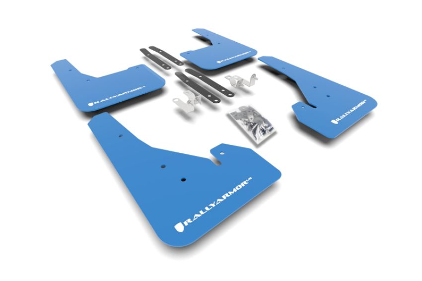 Rally Armor MF67-UR-BL/WH Blue Mud Flap/White Logo