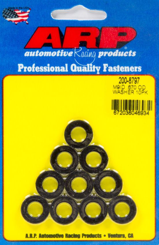 ARP ARP200-8797 Black Washers - 9mm ID x .670 OD (10pk)