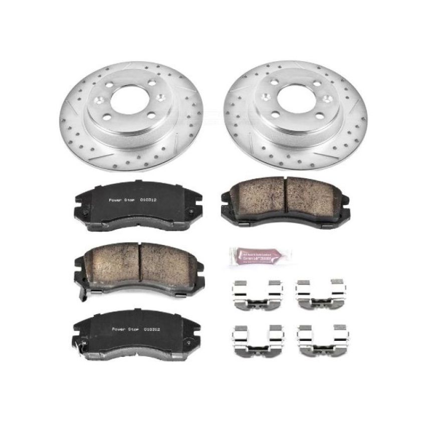 PowerStop K443 Z23 Daily Driver Carbon-Fiber Ceramic Brake Pad and Drilled & Slotted Rotor Kit
