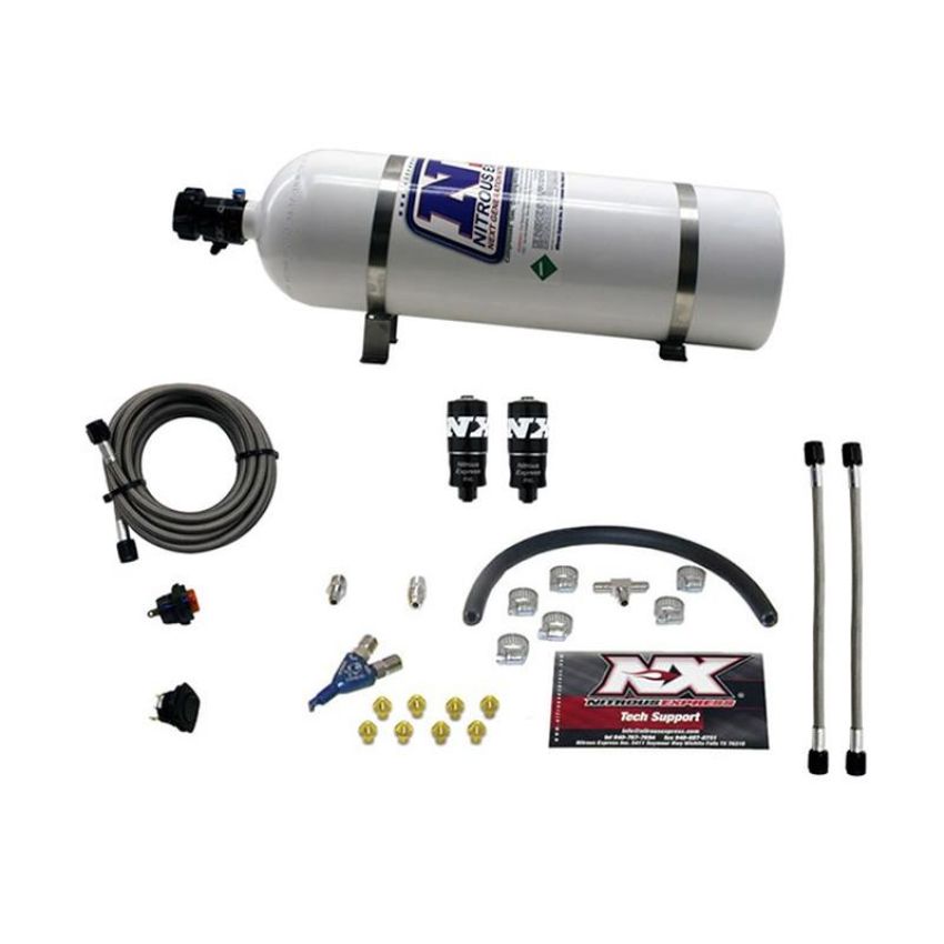 Nitrous Express 20001-15 HITMAN EFI SINGLE NOZZLE PIRANHA SYSTEM (35-50-75HP ) WITH 15LB BOTTLE