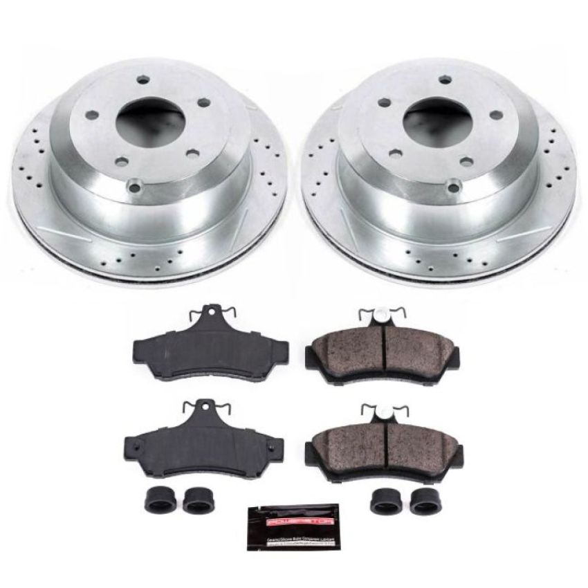 PowerStop K1601 Z23 Daily Driver Carbon-Fiber Ceramic Brake Pad and Drilled & Slotted Rotor Kit