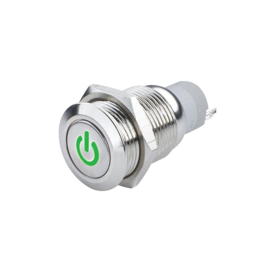 Oracle Lighting 2009-004 Pre-Wired Power Symbol On/Off Flush Mount LED Switch, Green
