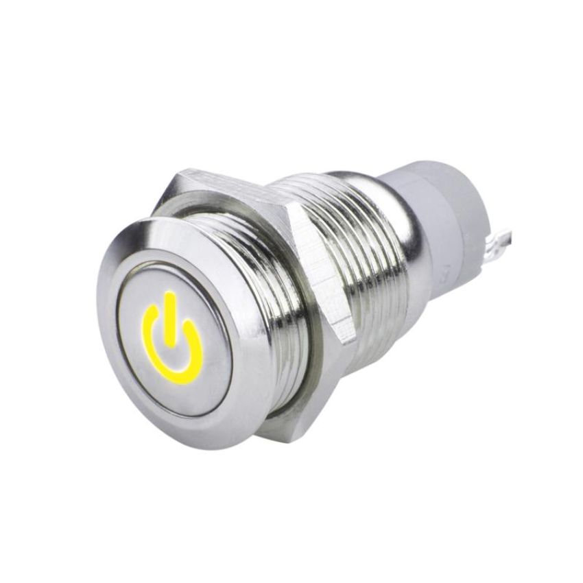 Oracle Lighting 2009-006 Pre-Wired Power Symbol On/Off Flush Mount LED Switch, Yellow