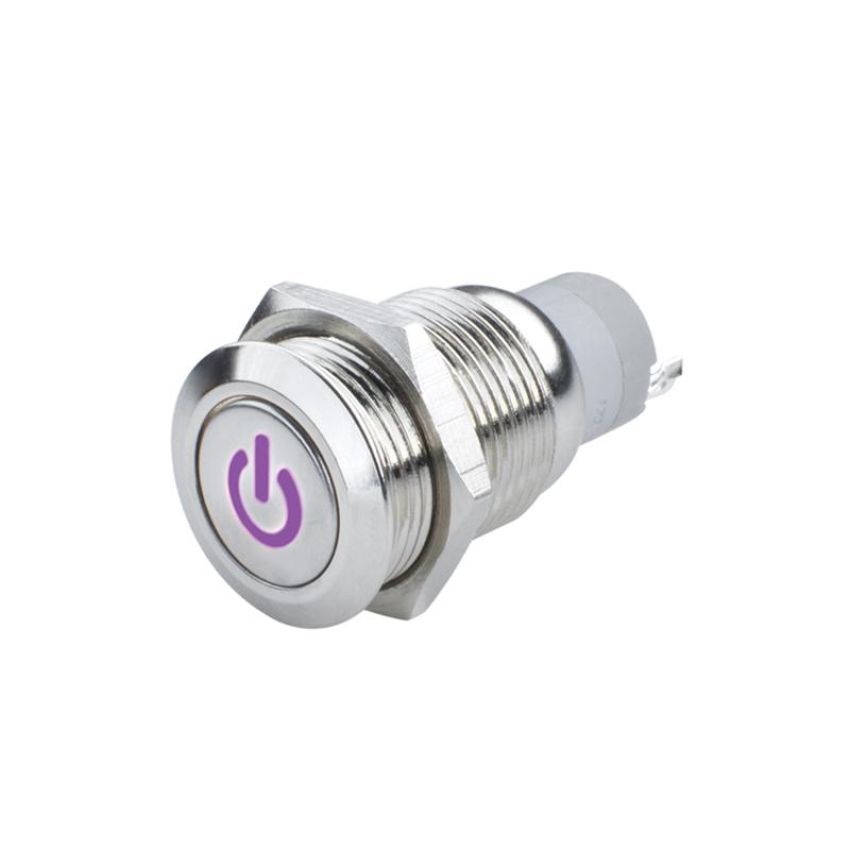 Oracle Lighting 2009-007 Pre-Wired Power Symbol On/Off Flush Mount LED Switch, UV/Purple