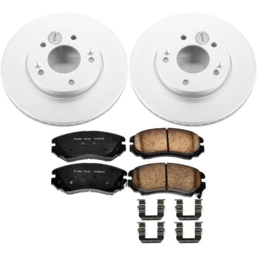 PowerStop CRK6309 Genuine Geomet Coated Rotor and Low-Dust Ceramic Brake Pad Kit