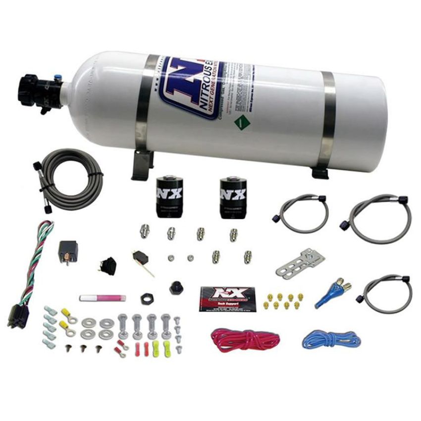 Nitrous Express 20118-15 GM EFI RACE (100-150-200-250HP) SINGLE NOZZLE WITH 15LB BOTTLE