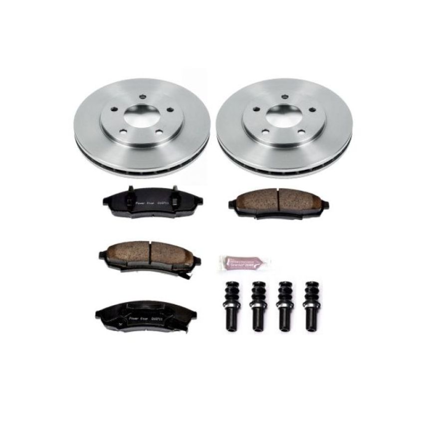 PowerStop KOE1498 OE Stock Replacement Low-Dust Ceramic Brake Pad and Rotor Kit