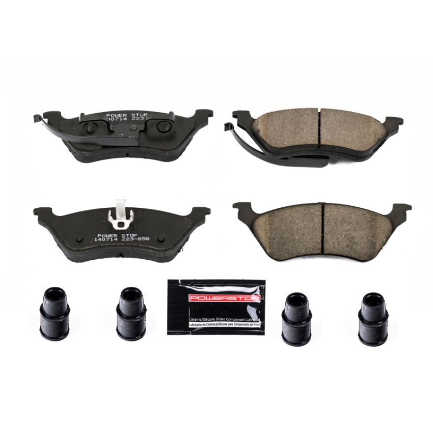 PowerStop Z23-858 PowerStop - Z23 Daily Driver Carbon-Fiber Ceramic Brake Pads with Hardware Kit